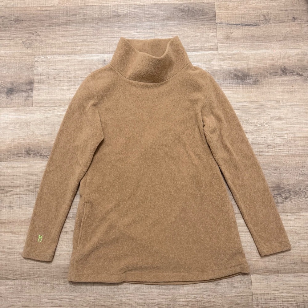 Dudley Stephens Cobble Hill Fleece Turtleneck Camel Tan Small Pullover Sweater - Picture 3 of 7